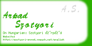 arpad szotyori business card